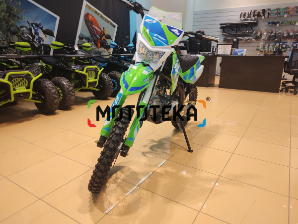 Питбайк Apollo (Аполло) RFZ Start 125 LE с фарой и электростартером 17/14 зелёный | Мототека